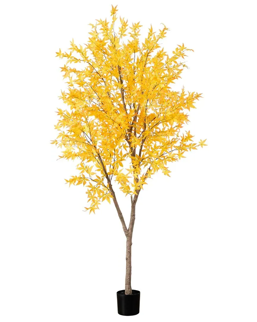 8ft Autumn Maple Artificial Tree - Yellow