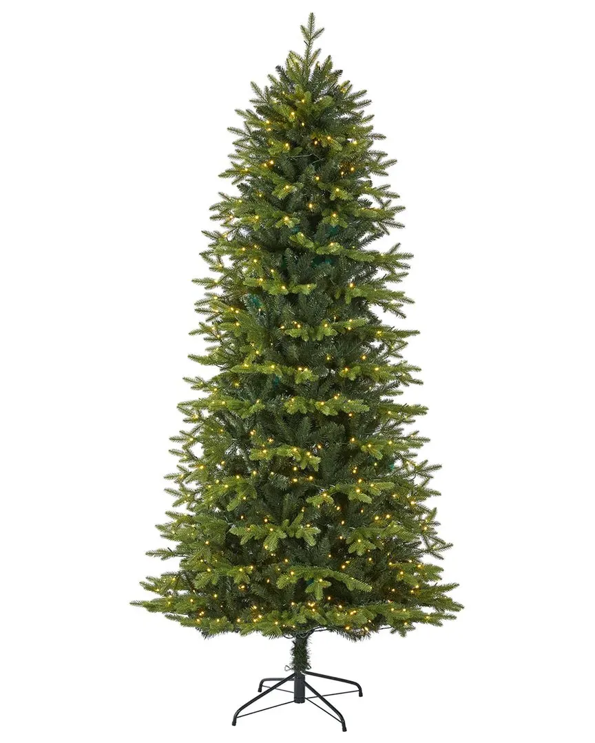 8ft Belgium Fir Artificial Christmas Tree with LED Lights - Green