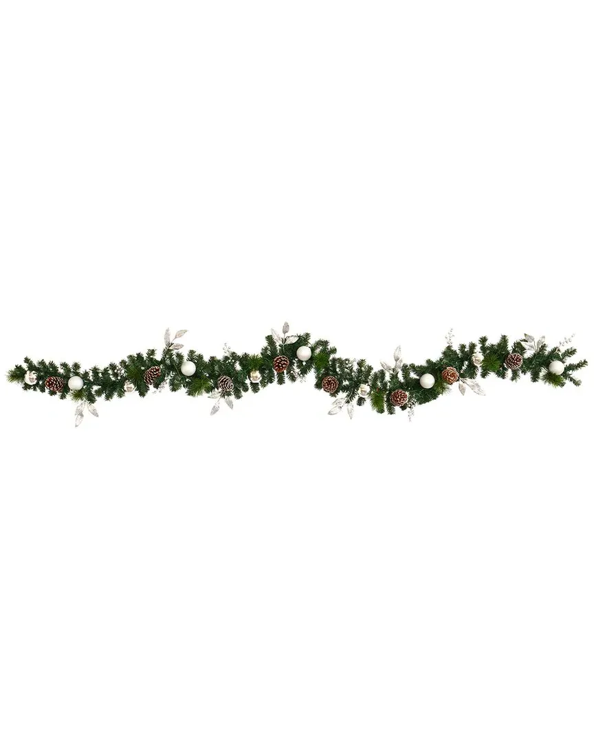 9ft Christmas Garland with LED Lights - Green, Pine image