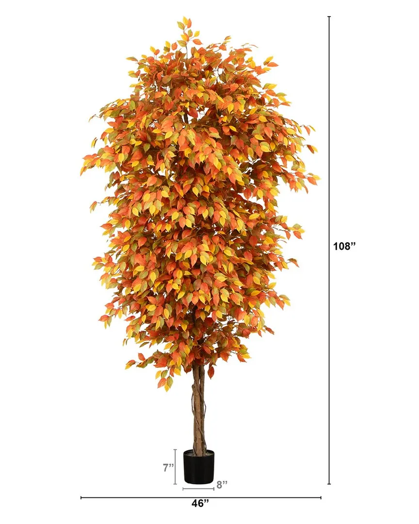 Autumn Ficus Artificial Tree 9ft - Orange