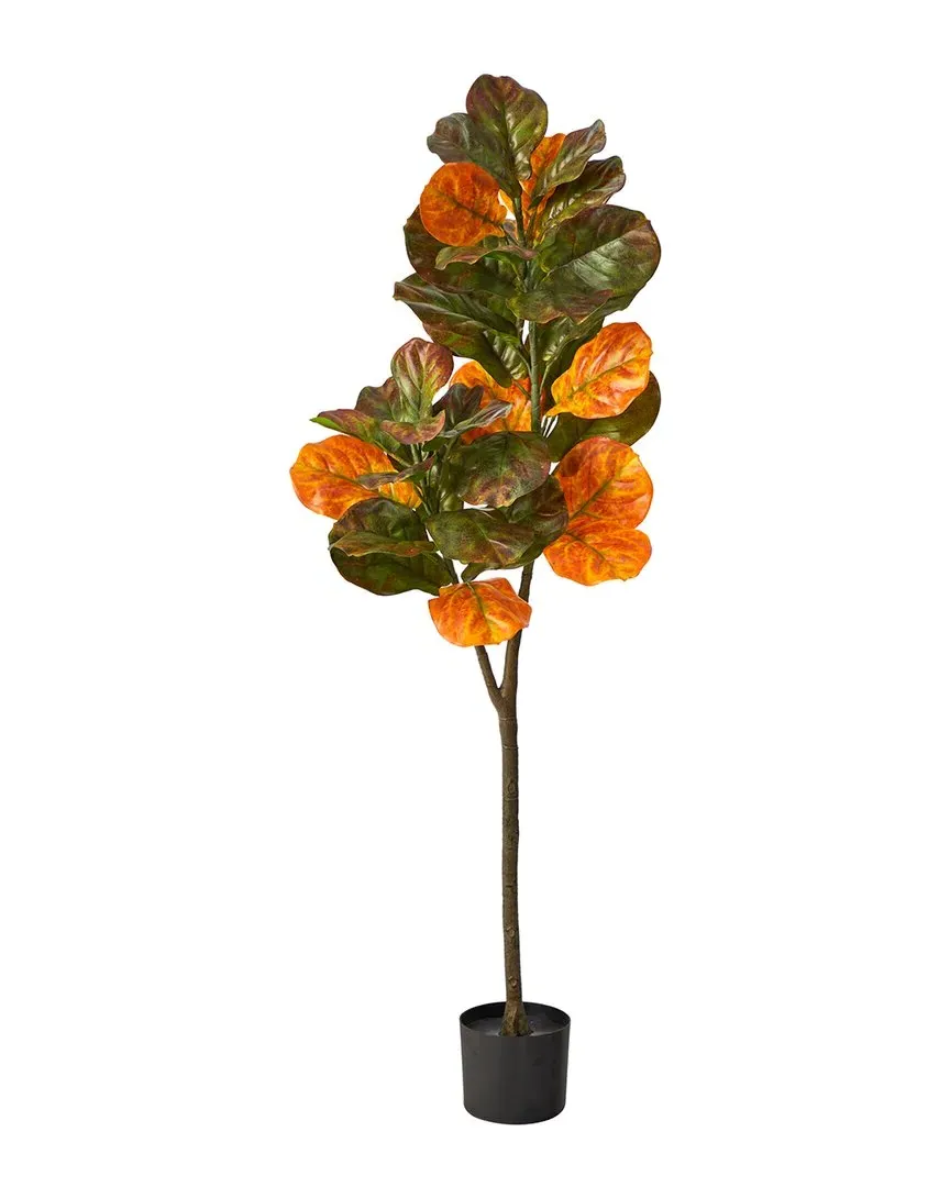 Autumn Fiddle Leaf Artificial Tree 4.5ft - Brown