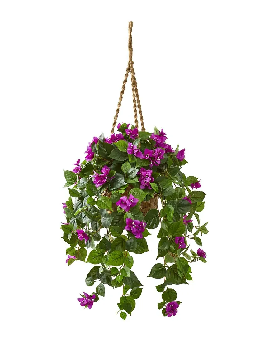 Bougainvillea Artificial Plant in Basket - Purple