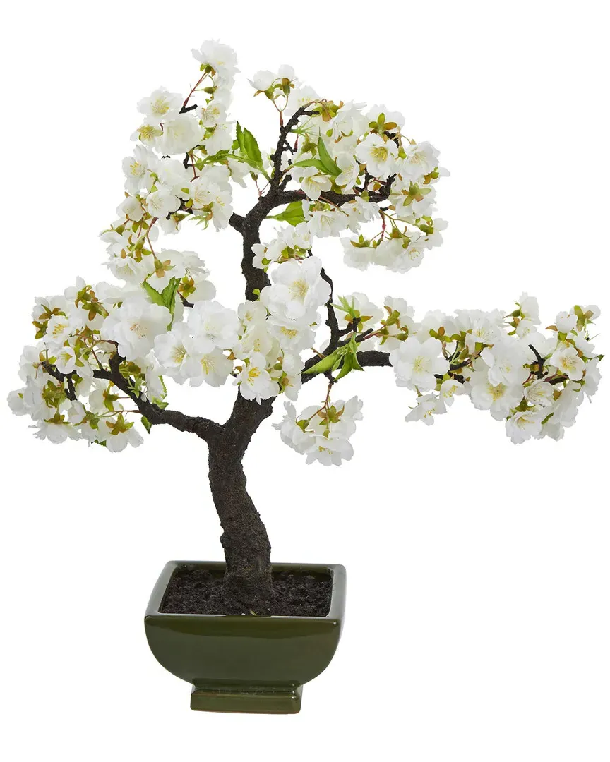Cherry Blossom Bonsai Artificial Tree - White