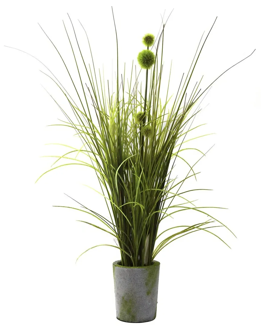 Grass & Dandelion with Cement Planter - Green image