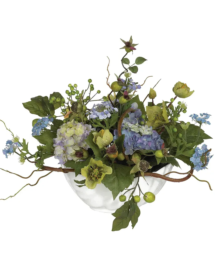 Hydrangea Centerpiece - White Ceramic image