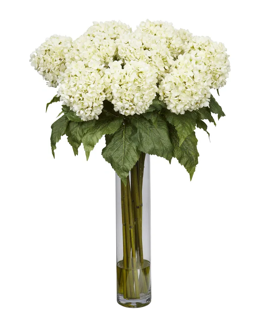 Hydrangea Silk Flower Arrangement with Vase