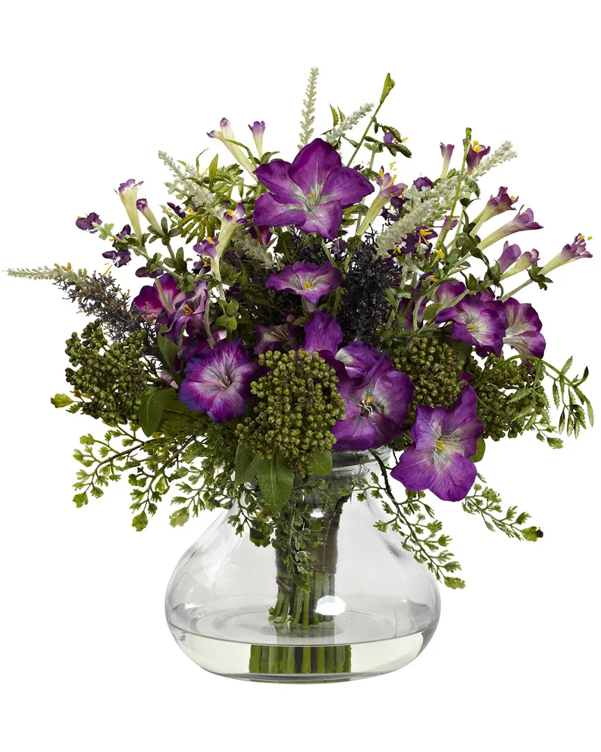 Large Mixed Morning Glory Arrangement with Vase