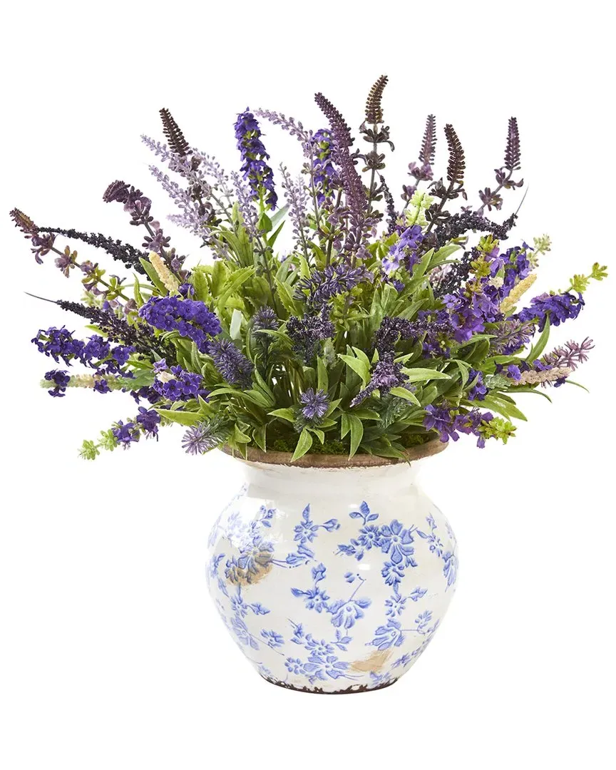 Lavender Artificial Arrangement in Floral Vase - Purple image