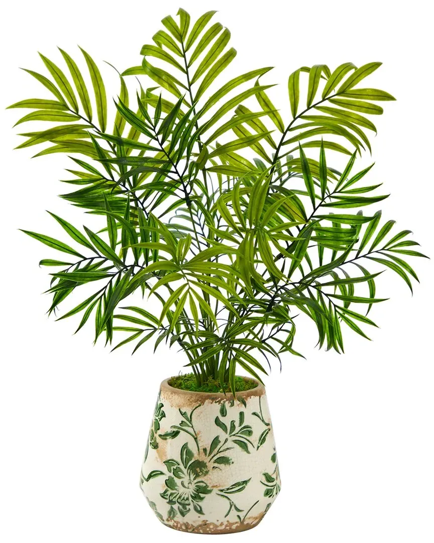 Mini Areca Palm Artificial Plant in Floral Vase - Green