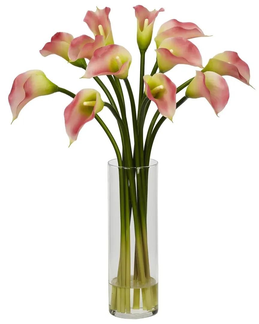 Mini Calla Lily Silk Flower Arrangement - Pink