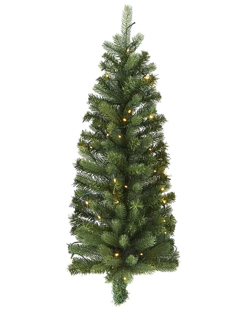 Nearly Natural 3ft Flat Back Wall Hanging Artificial Christmas Tree image