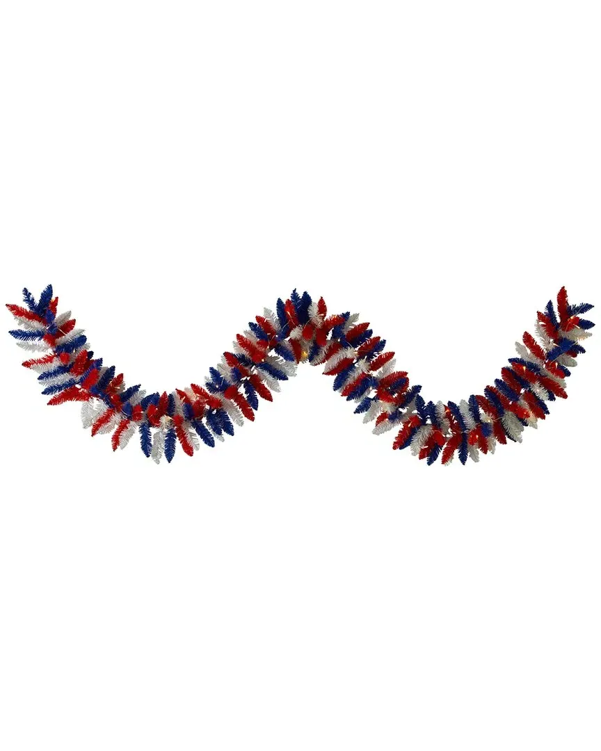 Nearly Natural 9ft Patriotic American Flag Artificial Garland - Multicolor image