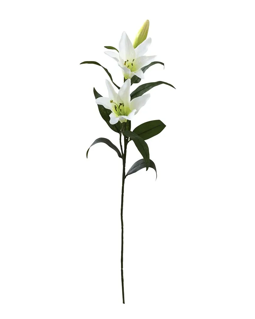 Nearly Natural Set of 12 Lily Artificial Flowers - White image