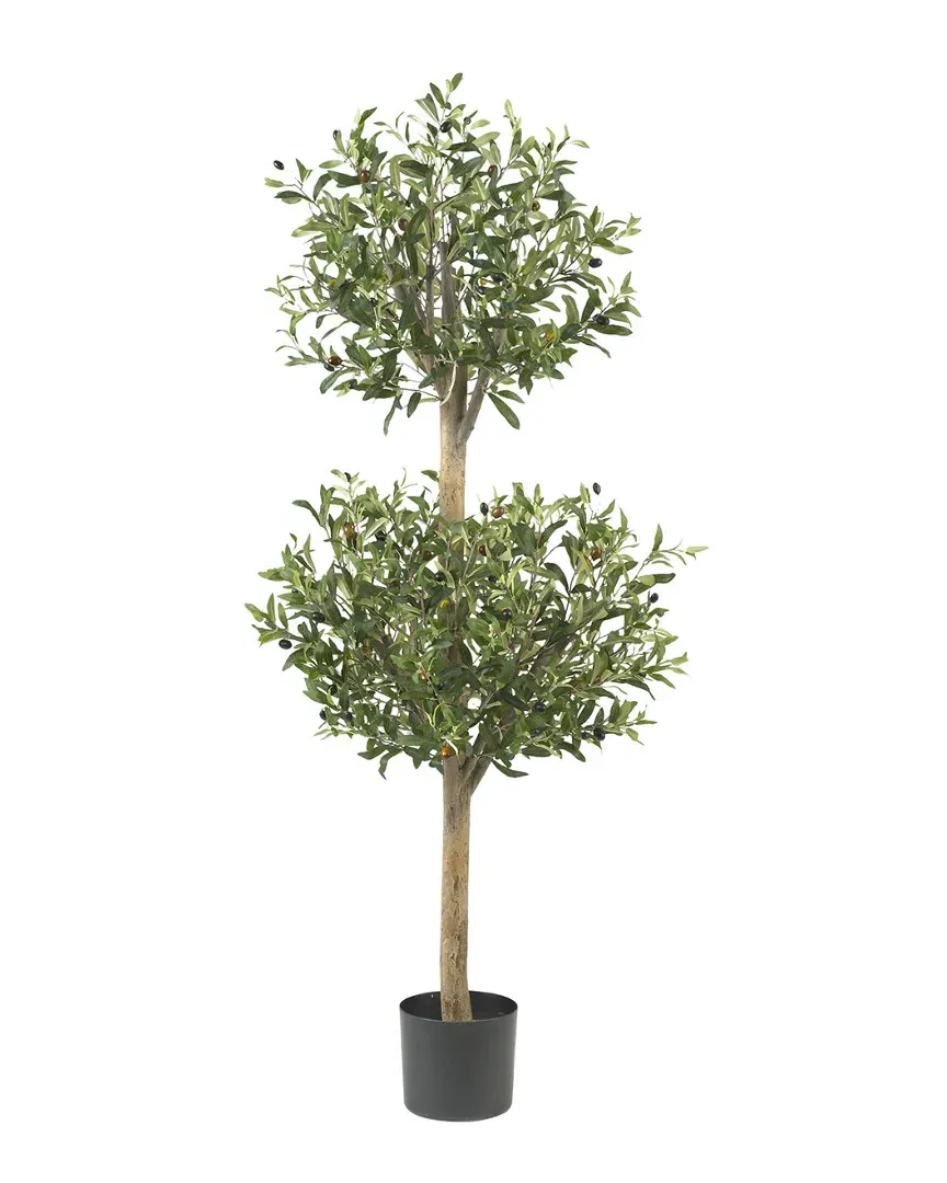 Olive Double Topiary Silk Tree - Green