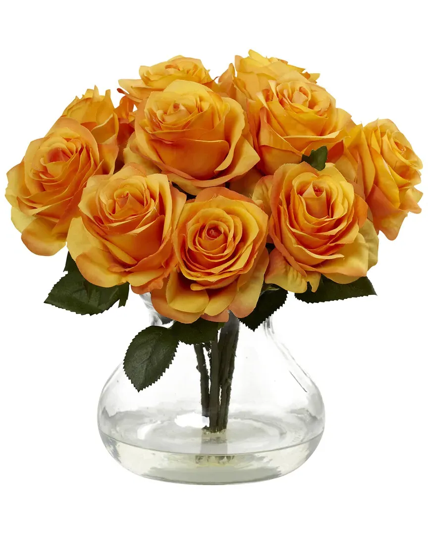 Rose Arrangement with Vase - Orange