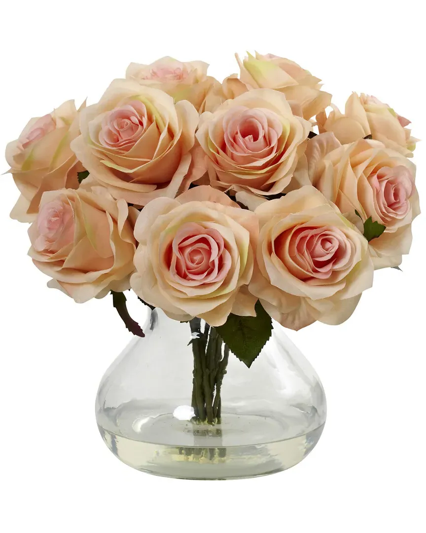 Rose Arrangement with Vase - Peach