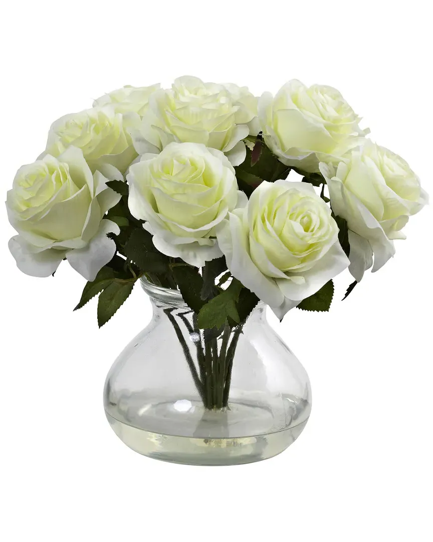 Rose Arrangement with Vase - White