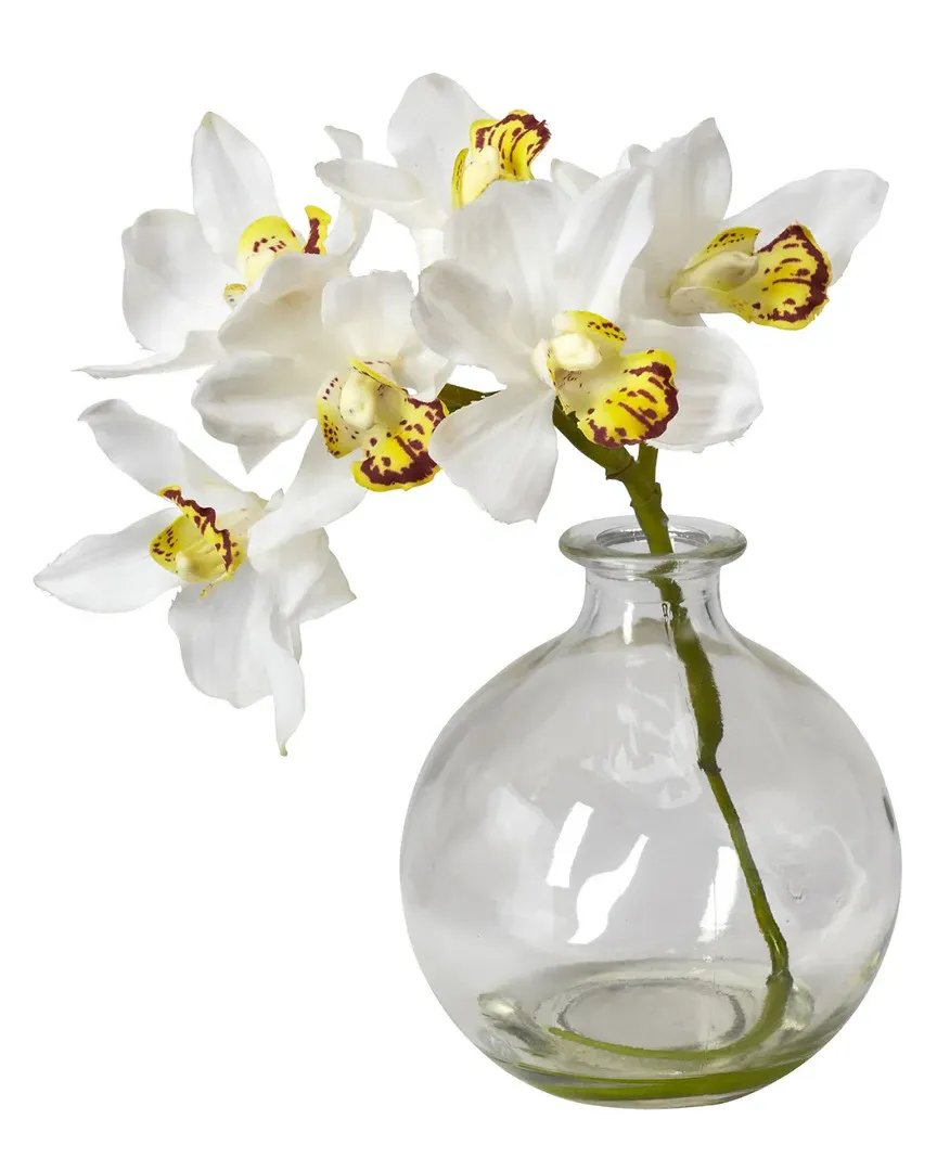 Set of 3 Cymbidium Silk Flower Arrangements - White