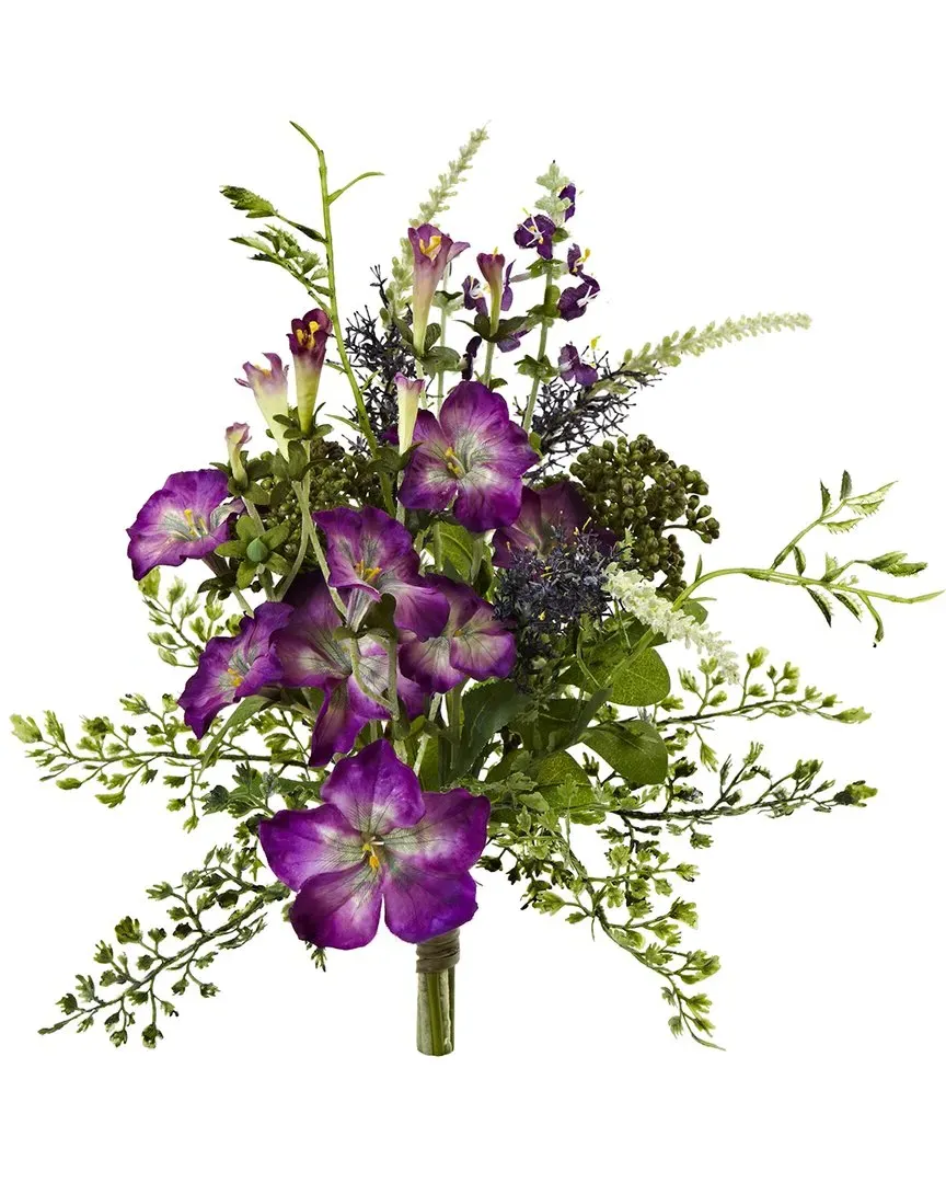 Set of 3 Morning Glory Artificial Flower Bundle - Purple