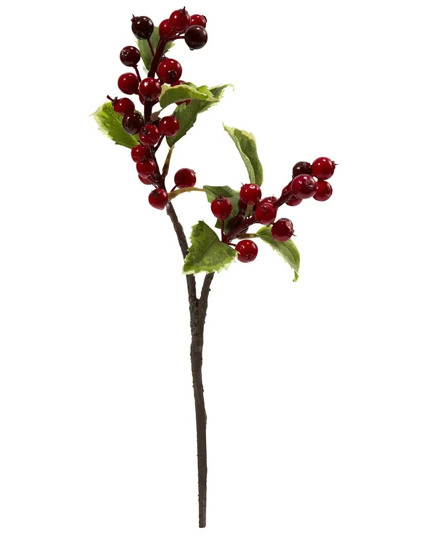 Set of 6 Holly Berry Artificial Flowers - Red image