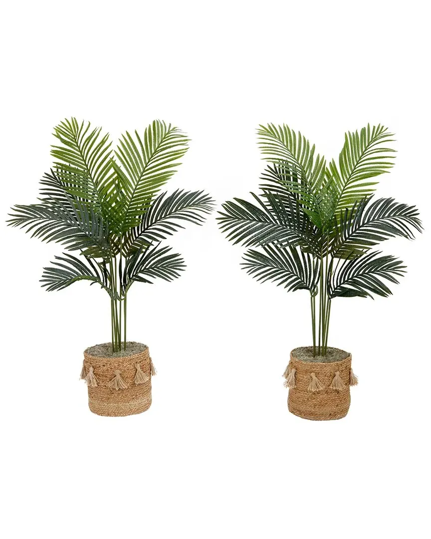 Set of Two 4ft Artificial Paradise Palm Trees with Basket Kit