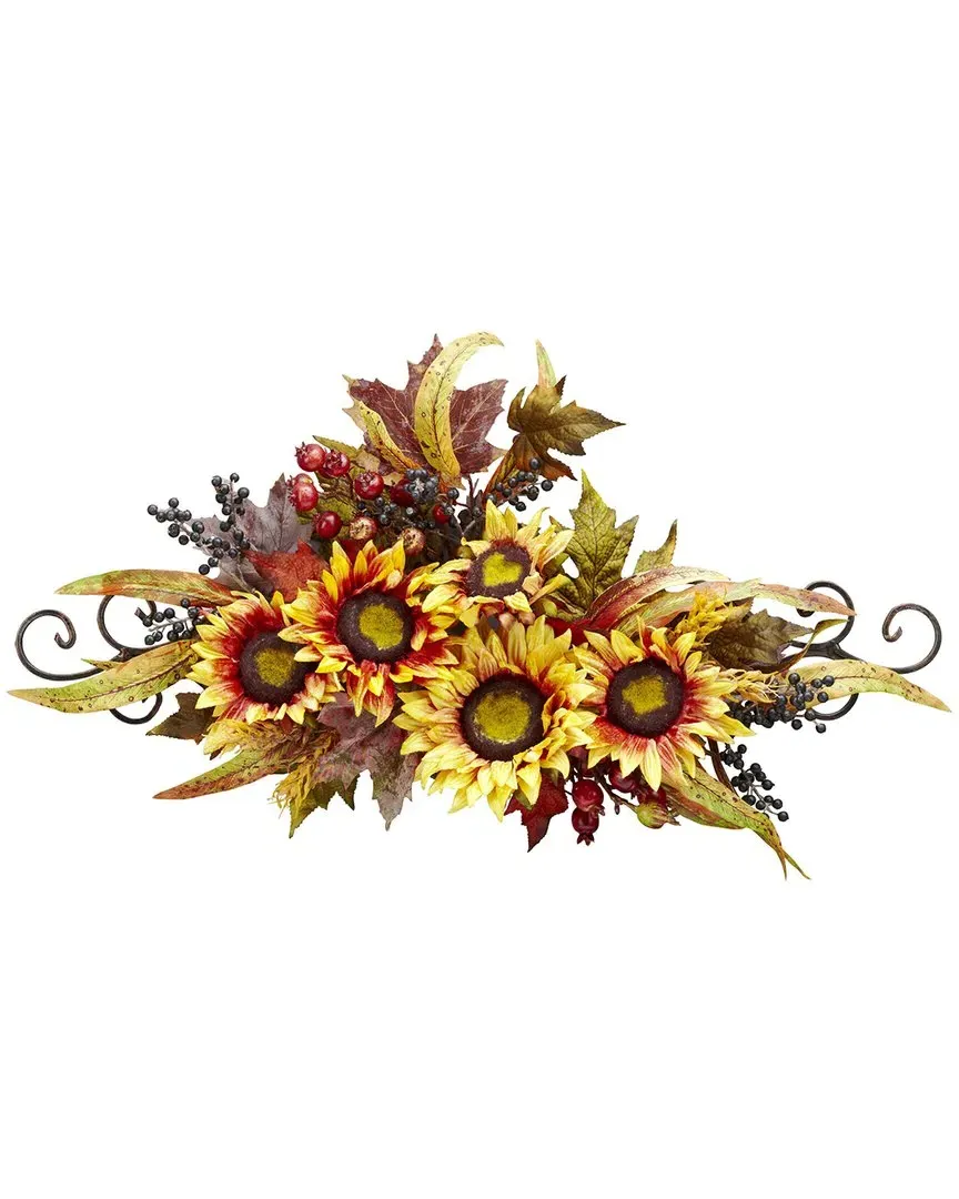 Sunflower Swag with Metal Frame - Yellow image