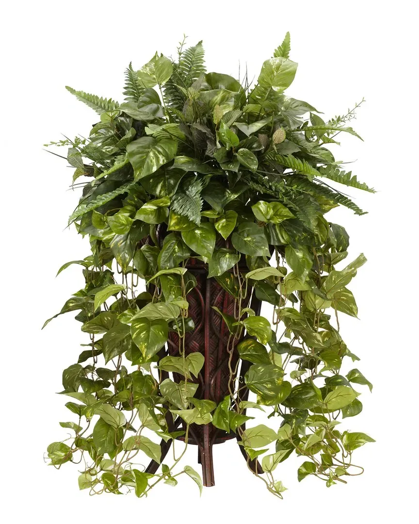 Vining Mixed Greens Silk Plant with Stand - Green