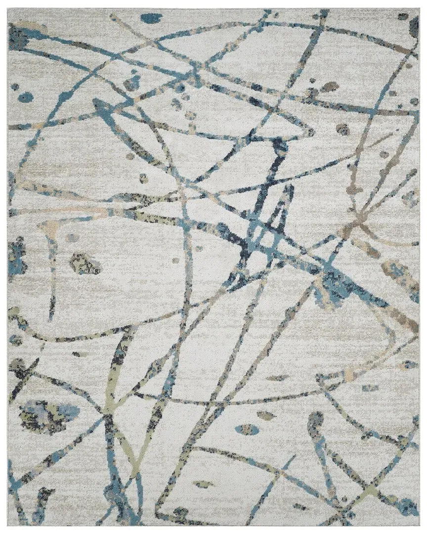 Archie Machine Washable Area Rug - Blue, Polyester