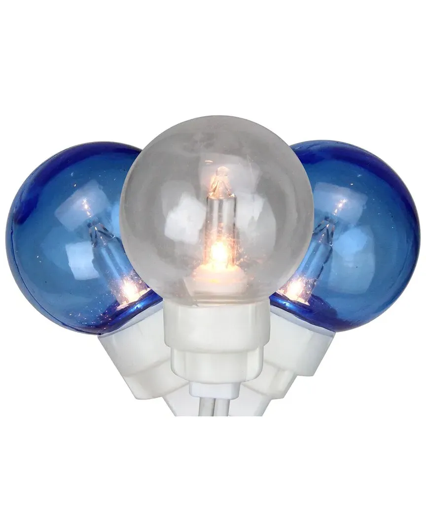 100-Count G30 Globe Icicle Patio Lights - Blue & Clear image