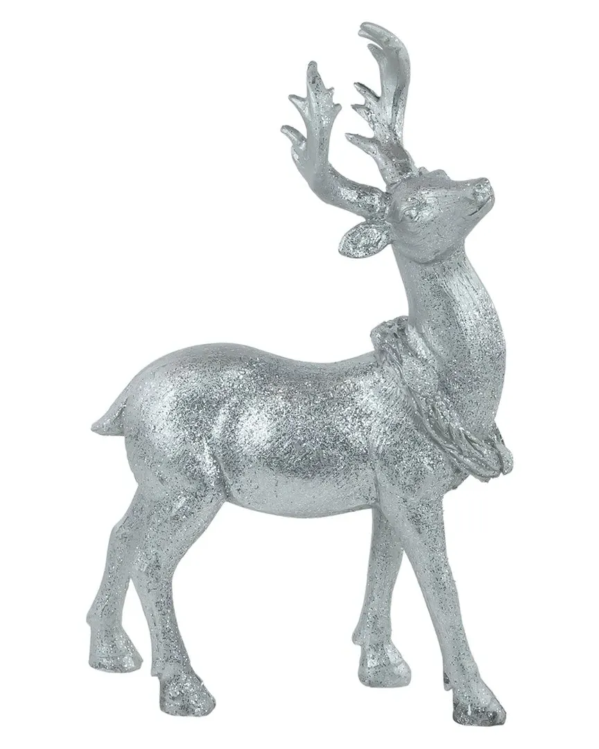 10.75in Reindeer Christmas Tabletop Figure - Silver image