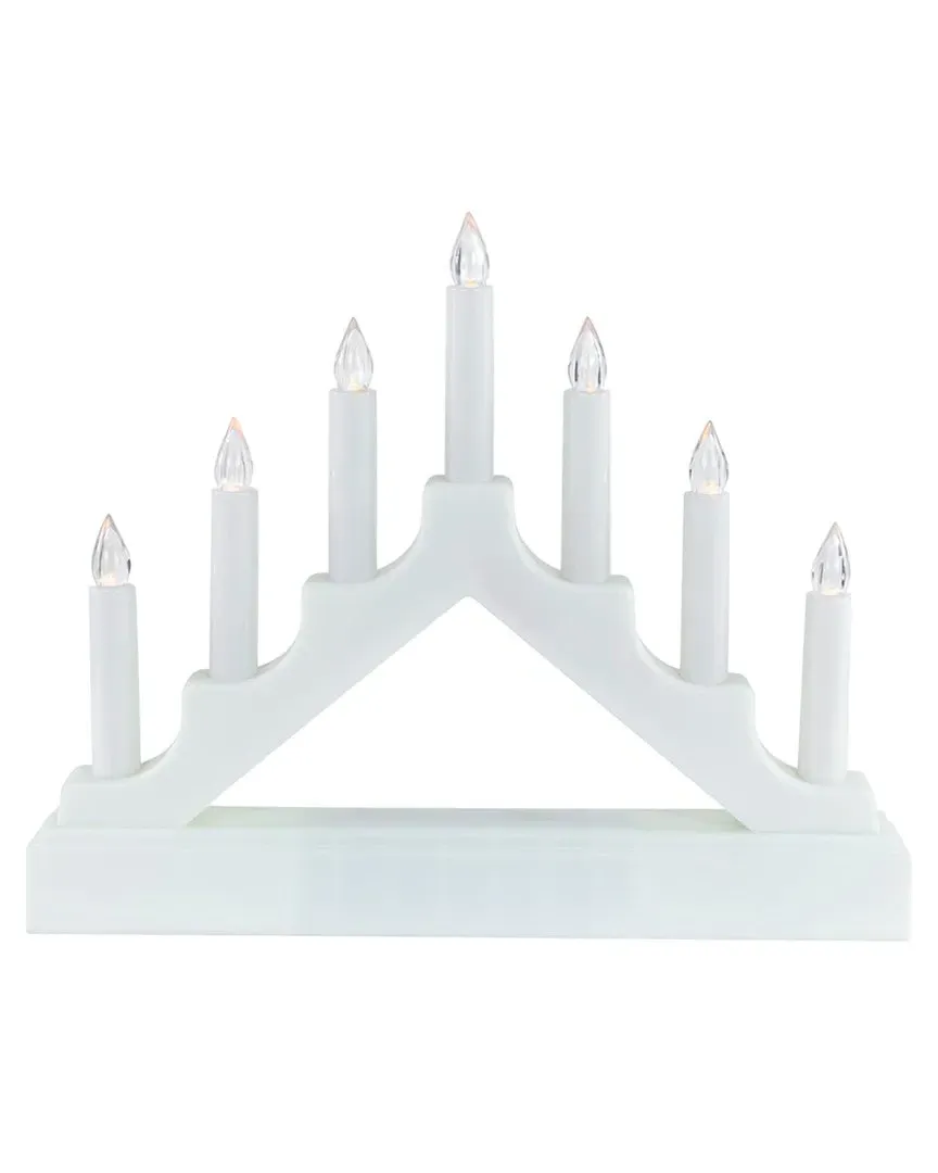 13.5in Pre-Lit LED 7-Tier Candelabra - White, Plastic image