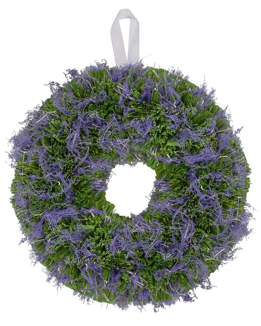 14in Reindeer Moss & Twig Spring Wreath - Purple