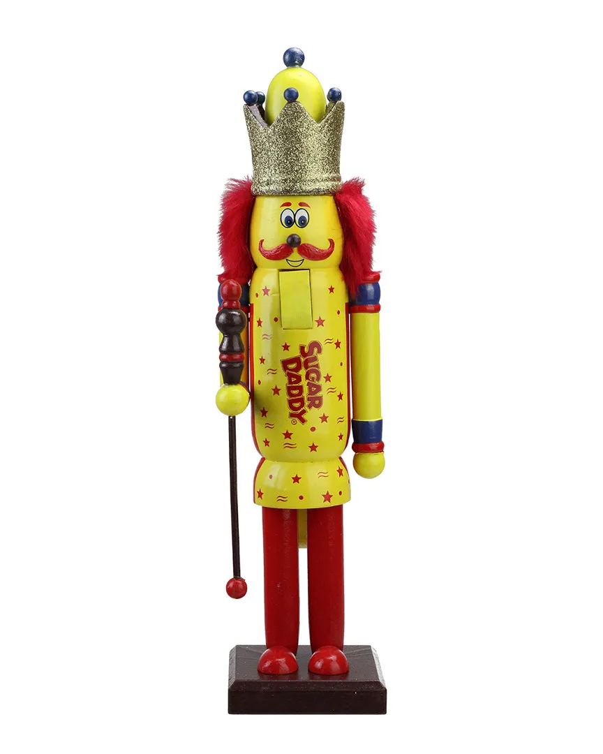 14in Sugar Daddy King Christmas Nutcracker Figure - Yellow, Wood