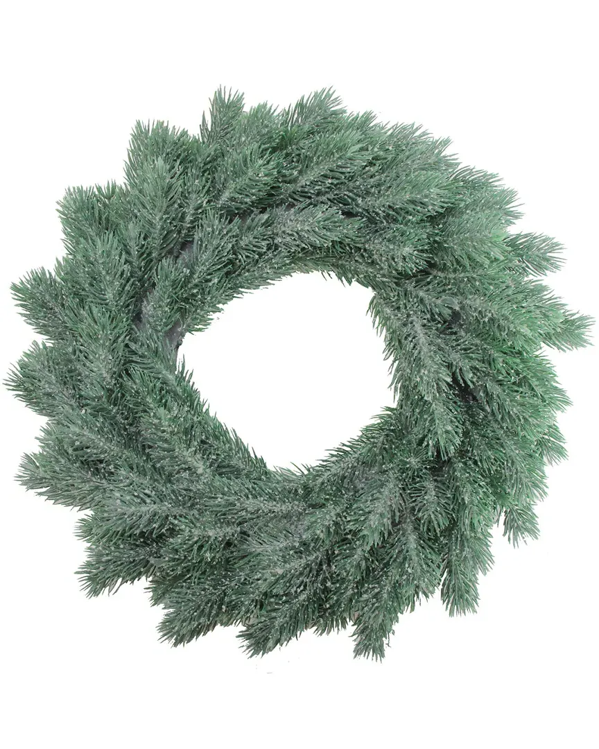 16in Frosted Pine Artificial Christmas Wreath - Green image