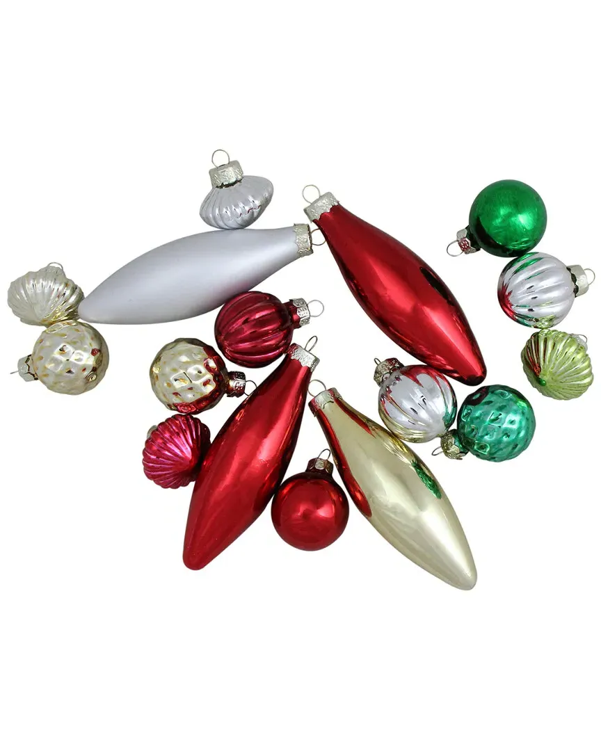 16pc Finial Ball & Onion Christmas Ornaments - Multi-Color, Glass image