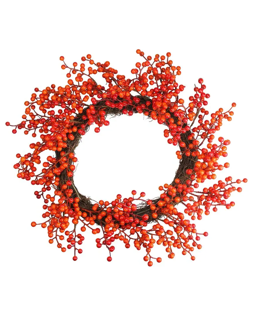 18-inch Artificial Berry Thanksgiving Wreath - Red image