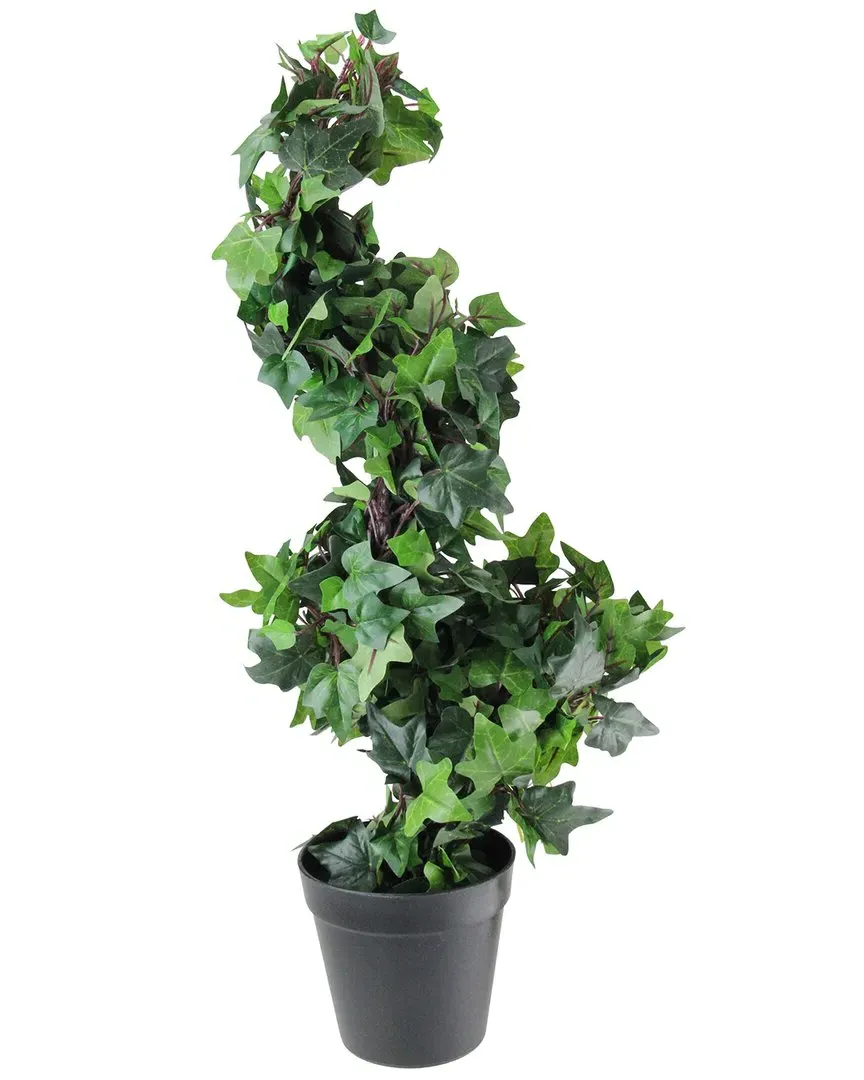 1.8ft Potted Ivy Spiral Topiary Art - Green image