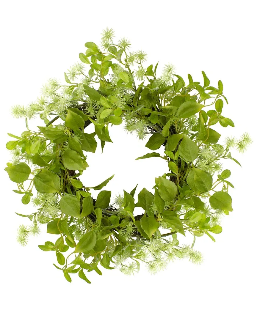 18in Jujube Floral & Foliage Springtime Wreath - Green image