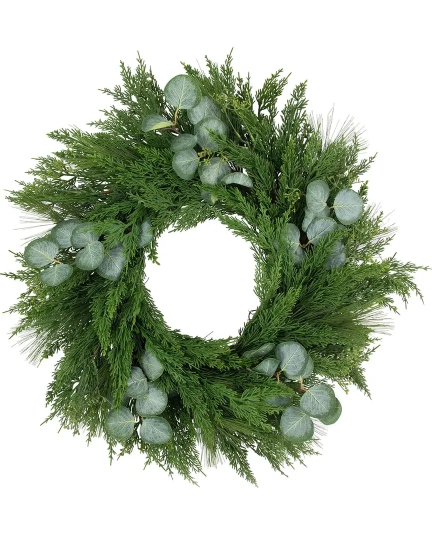 24-inch Eucalyptus Mixed Pine Artificial Christmas Wreath image
