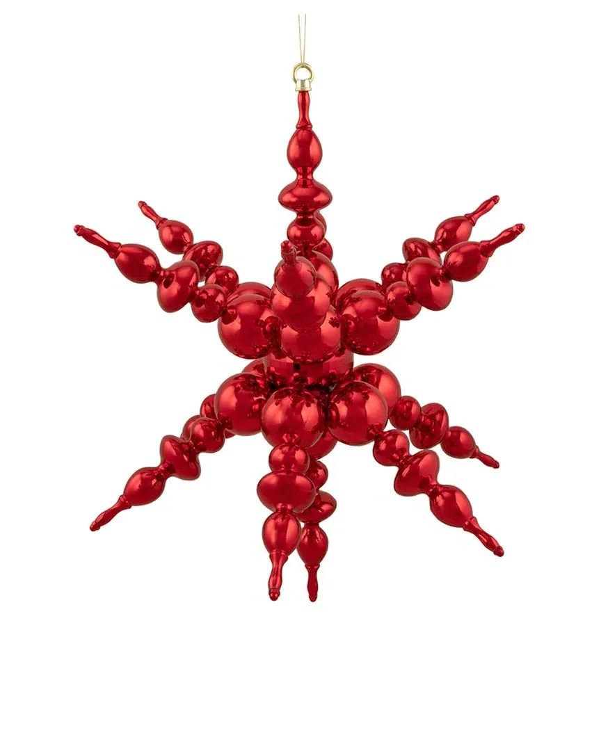 24in 3D Sunburst Snowflake Christmas Ornament - Red