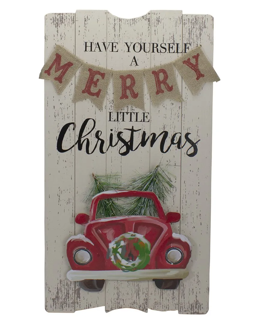 24in Lighted Christmas Vintage Wall Plaque - Brown, Wood image