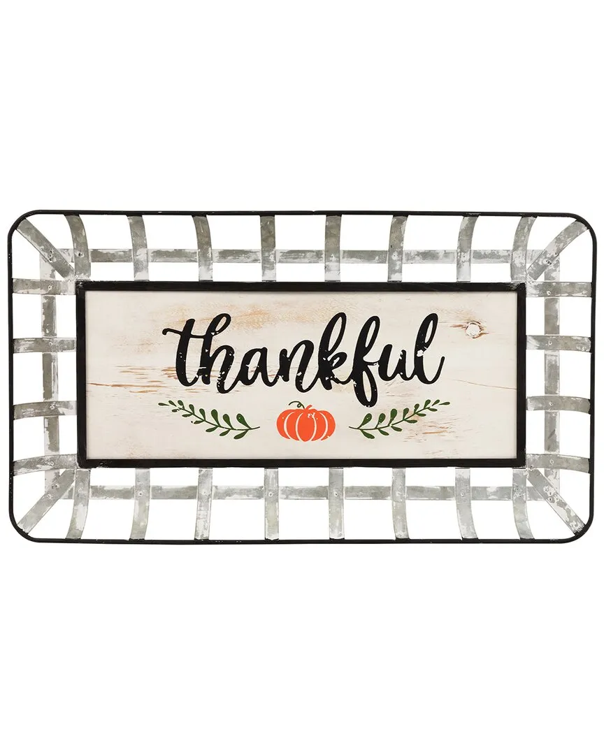 24in Rectangular Fall Serving Tray Sign - Silver image