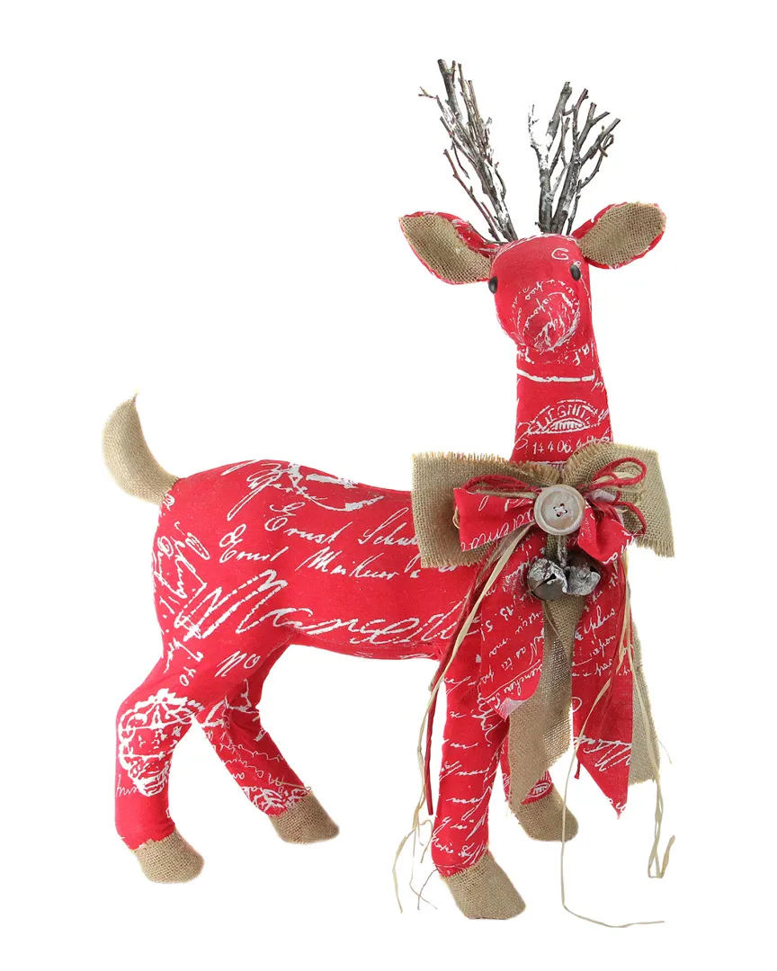 24in Reindeer Christmas Decoration - Red, White image
