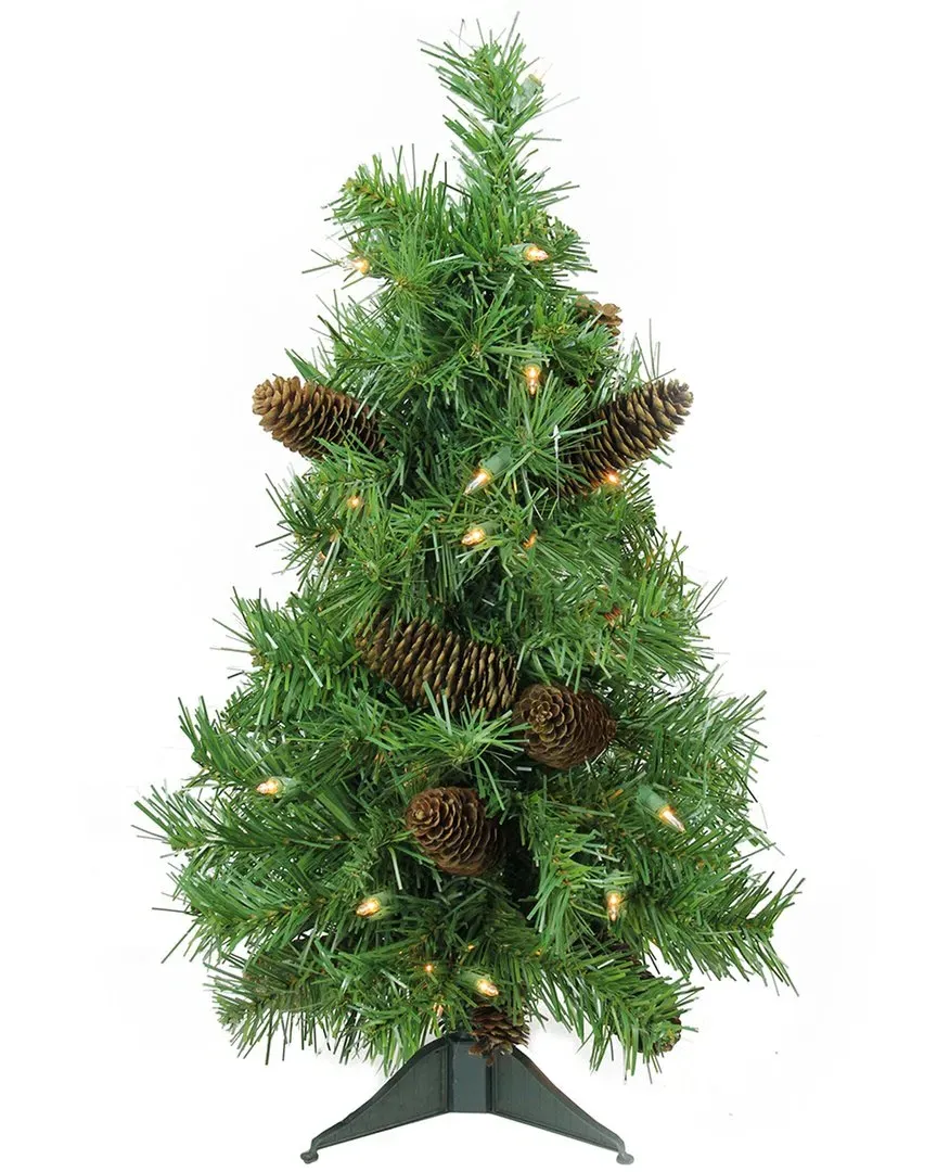 2ft Pre-Lit Dakota Pine Artificial Christmas Tree - Green image