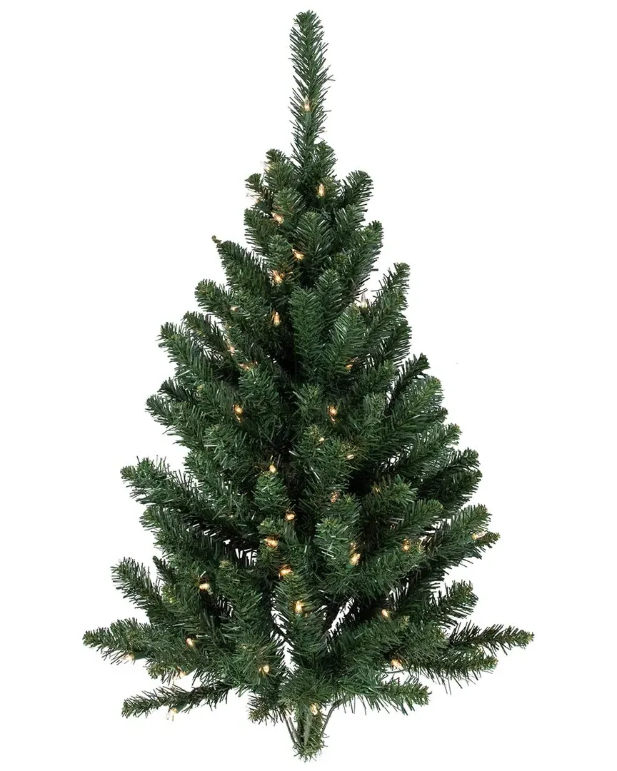3-Foot Buffalo Fir Wall Christmas Tree with LED Lights - Green image
