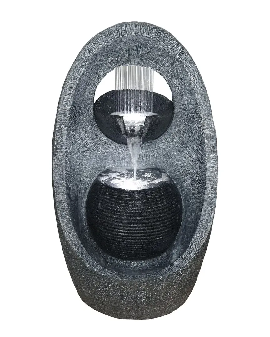 30in LED Tiered Outdoor Water Fountain - Gray, Resin image