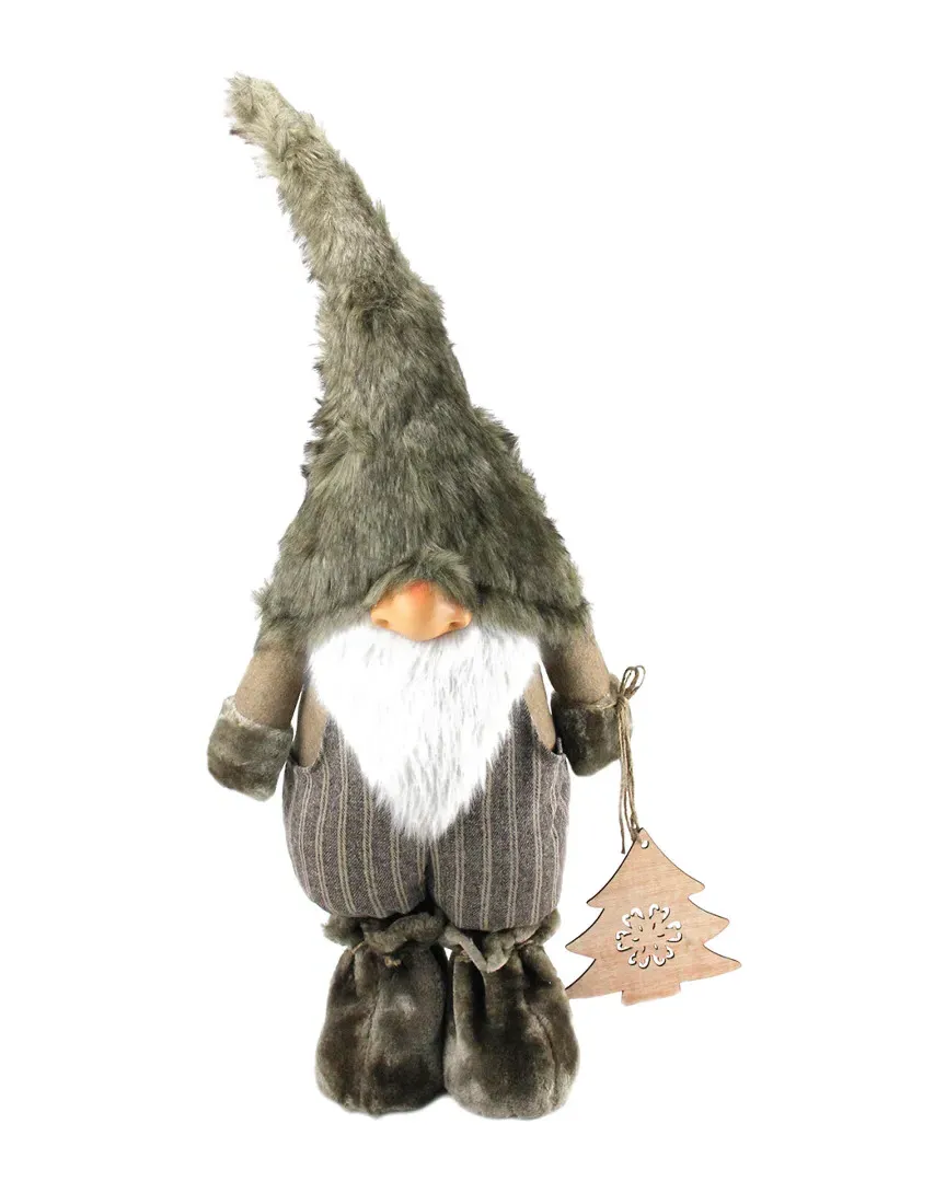 33in Woodland Gnome with Striped Pants - Brown image