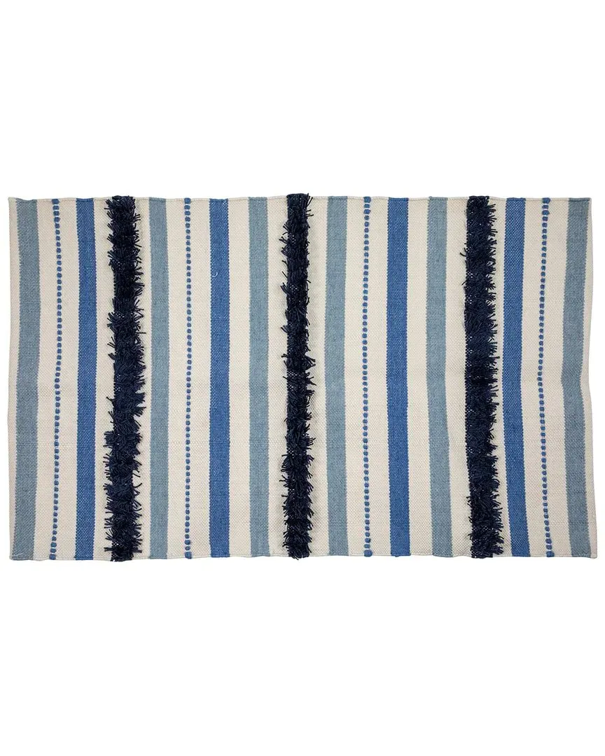 3.5x2.25ft Striped Handloom Woven Outdoor Accent Throw Rug image