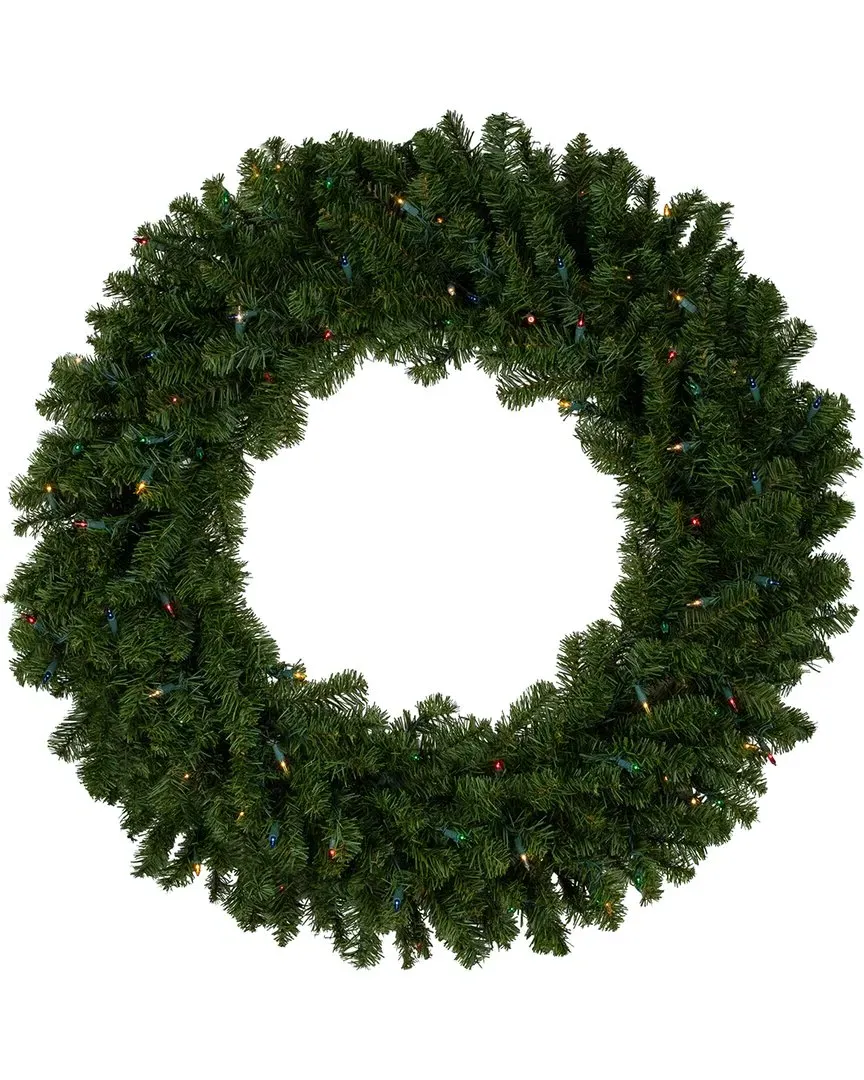 36in Pre-Lit Canadian Pine Christmas Wreath - Green