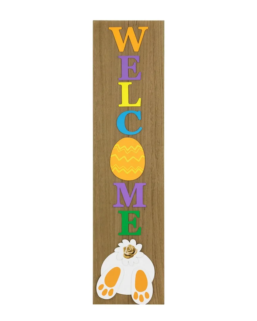 39.25in Welcome Easter Bunny Porch Sign - Multicolor